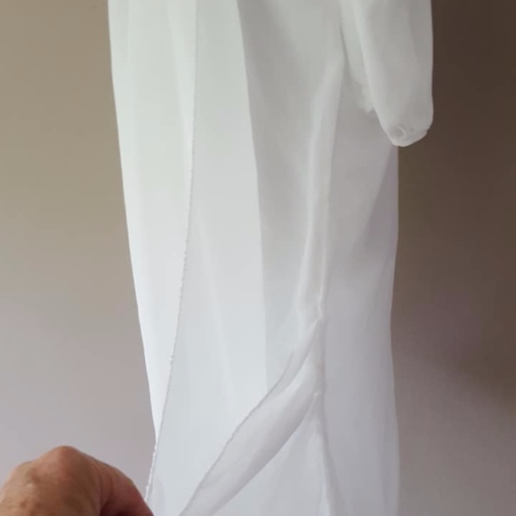 Sheer White Chiffon Top Dress Small - Picture 8 of 8